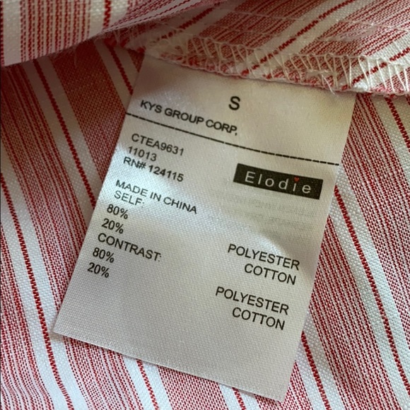 Elodie Striped Cross Back Peplum Tank - Picture 8 of 9